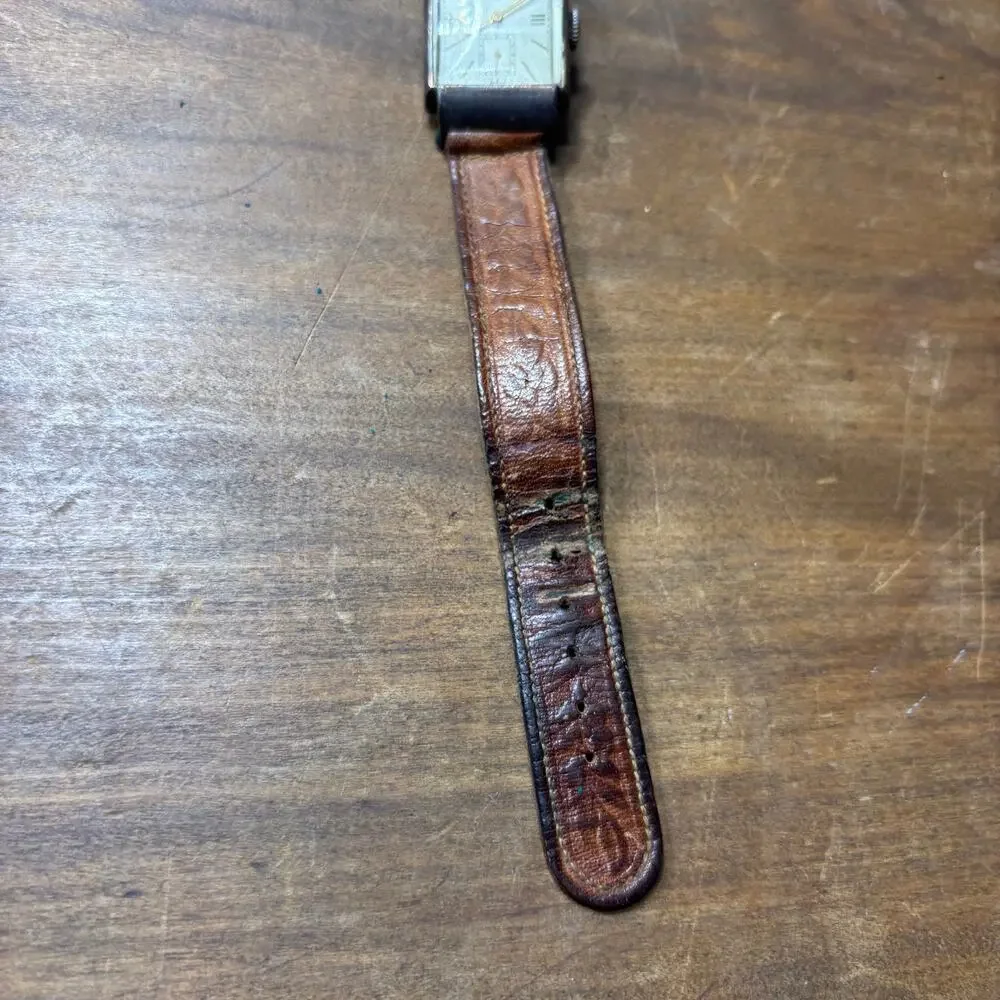Vintage Harvel Tank Wristwatch with Red Croton Case